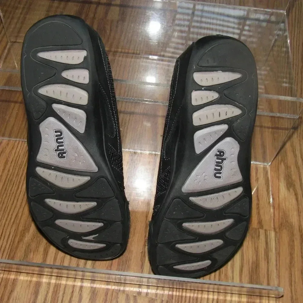 Ahnu Black Strappy Mary Jane Slip On Flats Shoes 6